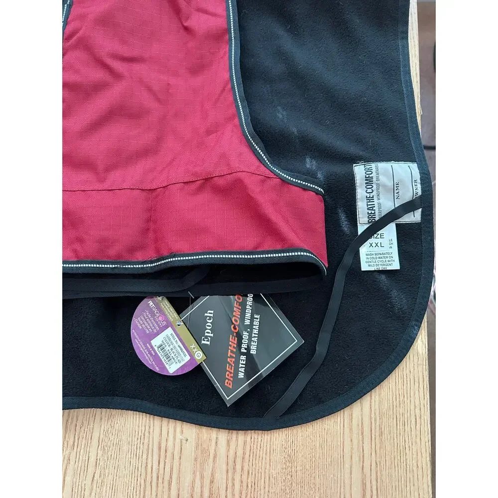 New Petrageous Fairbanks checkered dog 🐶coat Breathable 💦 Wind Proof Black XXL